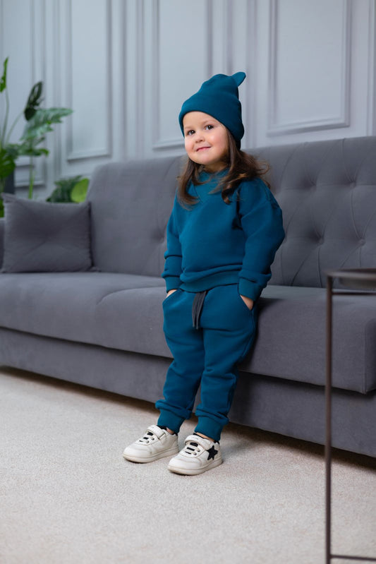 Costum din futer unisex, albastru, 2 - 7 ani - Almira