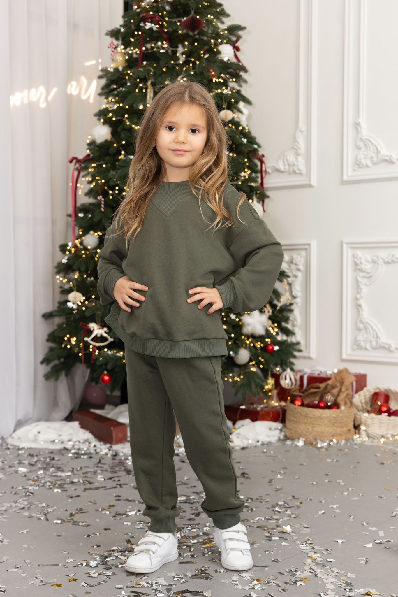 Costum din futer, unisex, haki, 1 - 9 ani - Almira