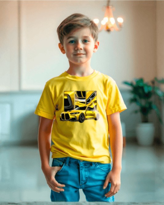 Tricou din bumbac pentru baieți, galben - Almira