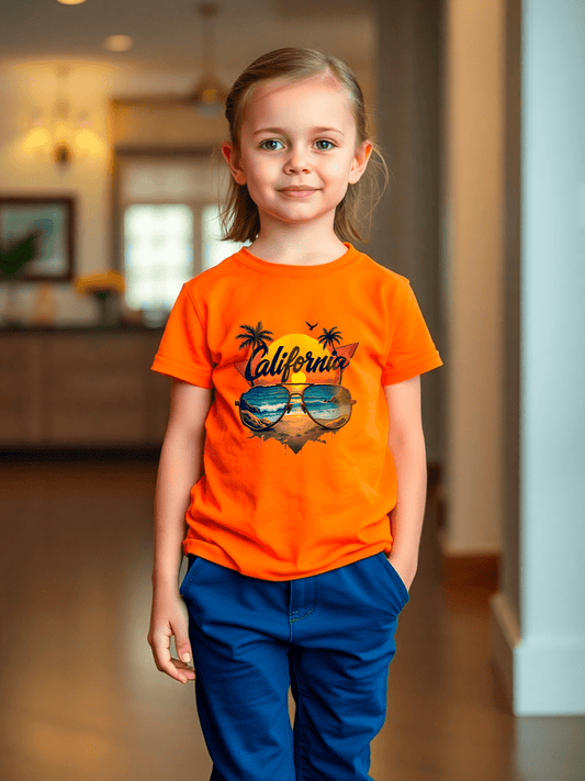 Tricou din bumbac pentru fete, portocaliu - Almira